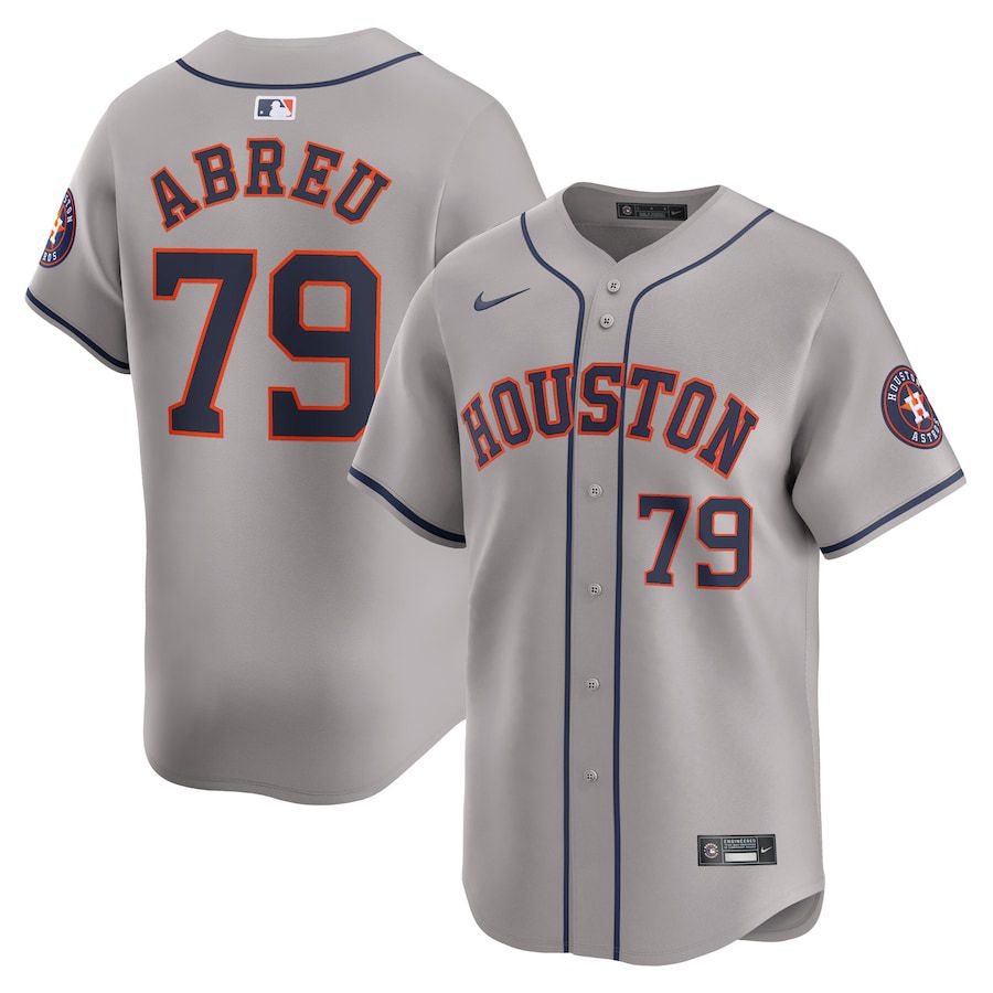 Men Houston Astros 79 Jose Abreu Nike Gray Away Limited Player MLB Jersey